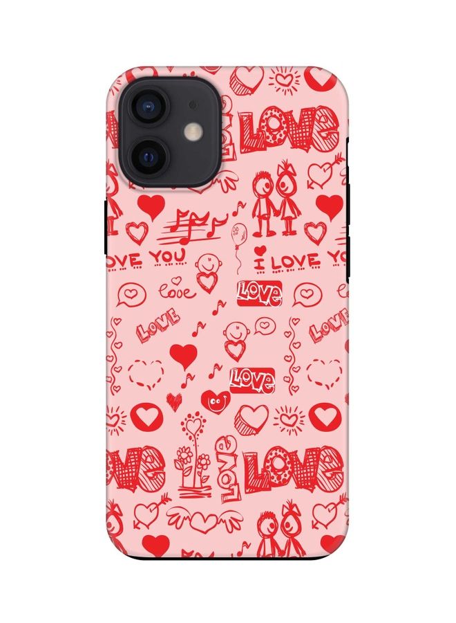 Stylizedd Tough Pro Case Cover For Apple iPhone 12 mini Love Doodle - Image 1