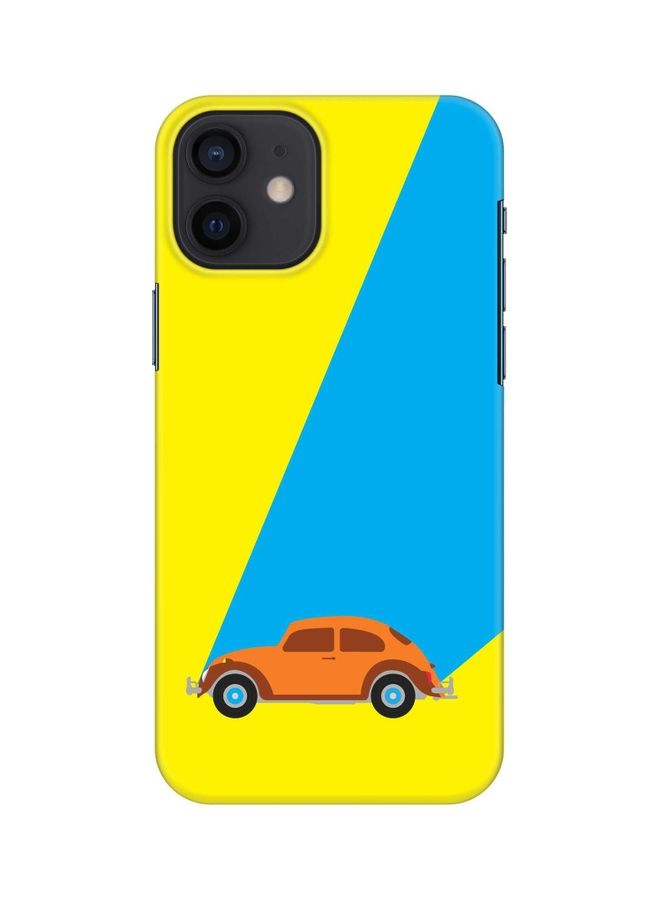 ستايلايزد غطاء كلاسيك بطبعة سيارة "خنفساء" لهاتف أبل آيفون 12 ميني باللون الأصفر متعدد الألوان - Image 1