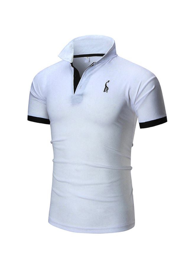 Fawn Logo Embroidered Polo White/Black - Image 1