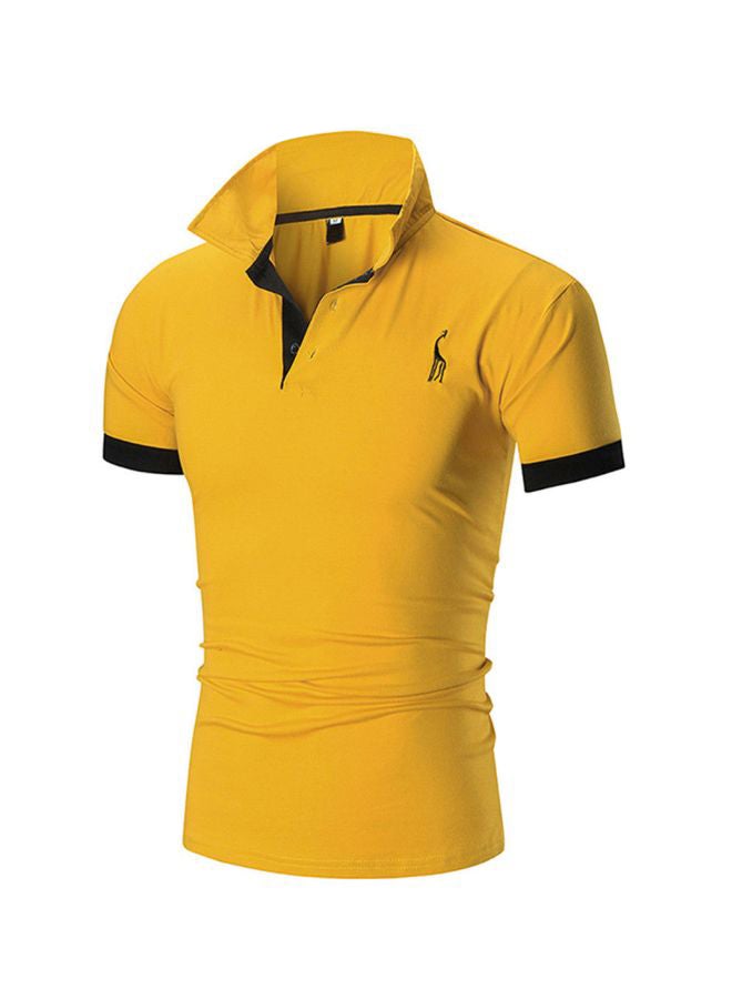 Fawn Logo Embroidered Polo Yellow/Black - Image 1