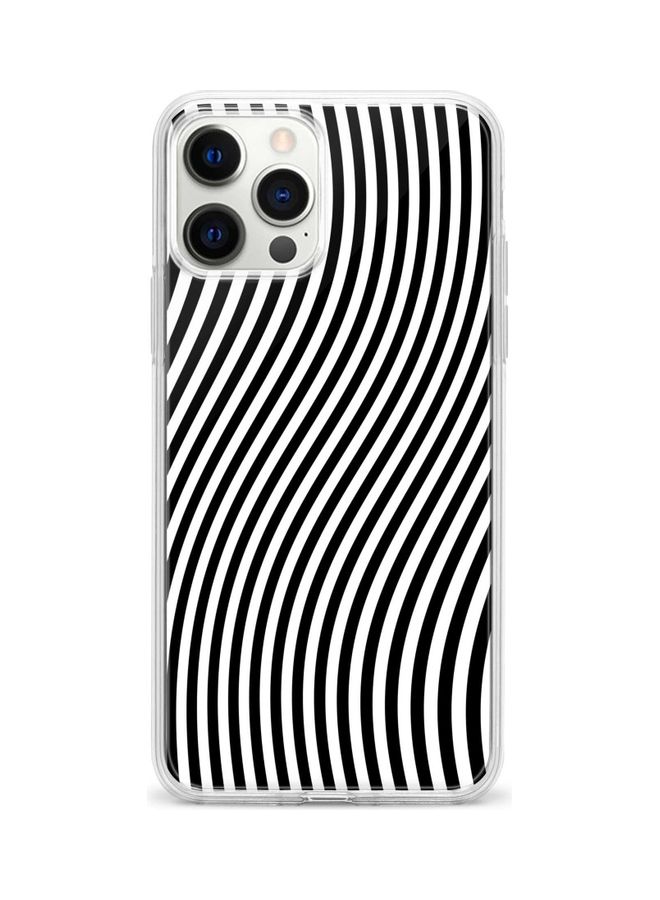 Stylizedd Zebra Lines Transparent Cover For iPhone 12 Pro / 12 Black/White - Image 1