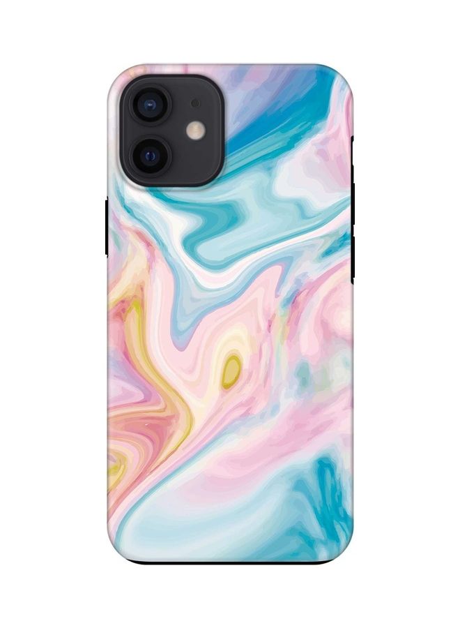 Stylizedd Marble Print Aqua  	Full Print Case Cover For iPhone 12 Mini Multicolour - Image 1