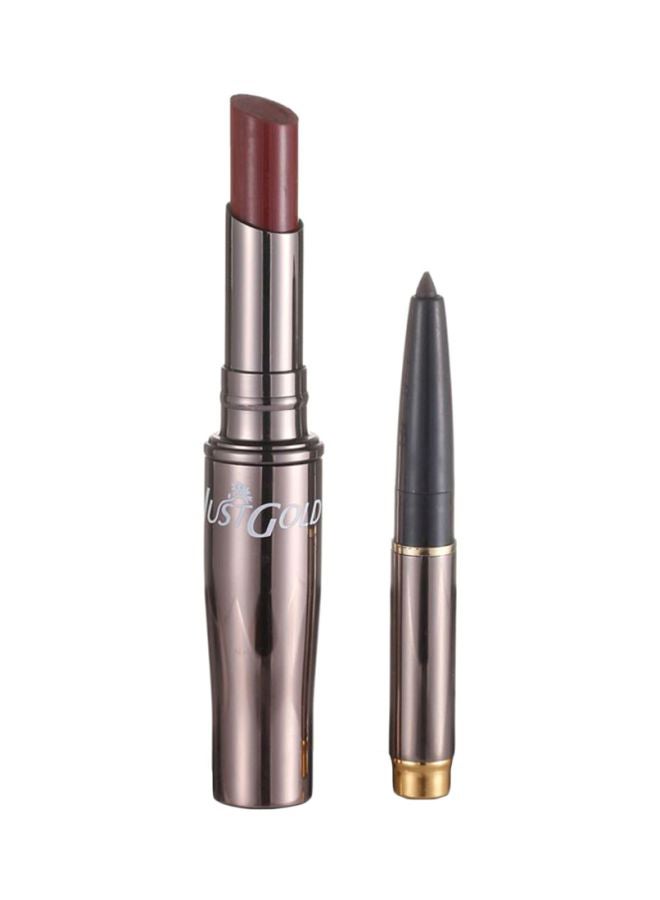 JUST GOLD 2-In-1 Moisture Lipstick With Lip Liner 12 Brown - Image 1