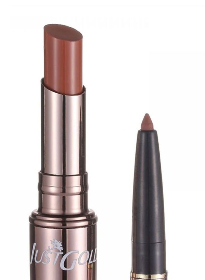 JUST GOLD 2-In-1 Moisture Lipstick 21 Brown  - Image 3