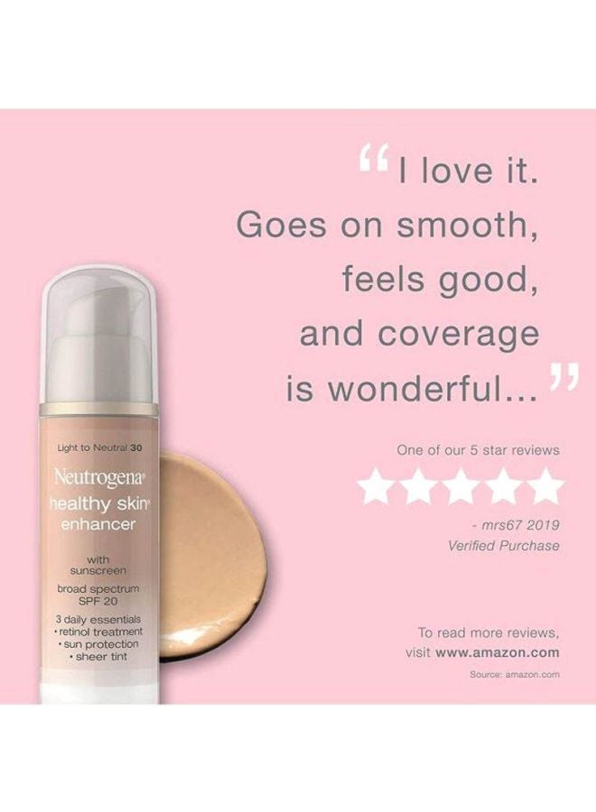 نيوتروجينا معزز هيلثي سكين بعامل حماية من الشمس 20 واسع المدى 30 لايت تو نيوترال 1fluid_ounce - Image 5