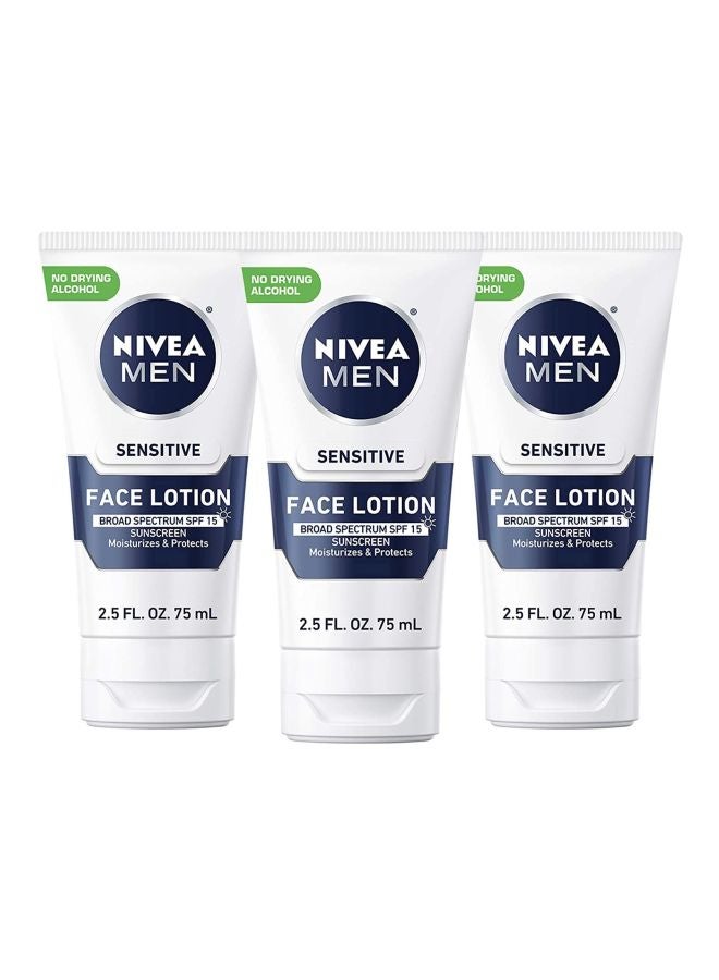 Nivea Pack Of 3 Sensitive Protective Sunscreen Lotion SPF 15 2.5Fluid Ounce - Image 1