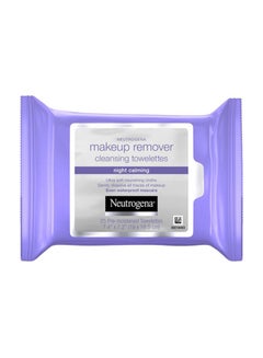 Neutrogena Pack Of 3 Night Calming Makeup Remover Cleansing Towelettes Purple 7.4x7.2inch  - Image 1