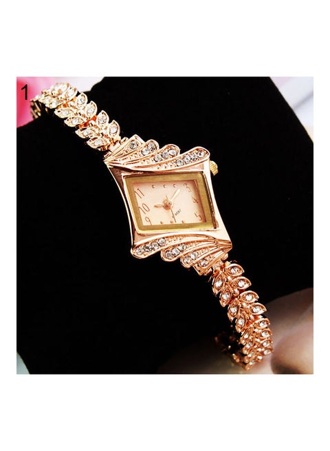 Women's Alloy Rhinstone Studded Analog Watch KLN3752378 - 25 mm - Gold