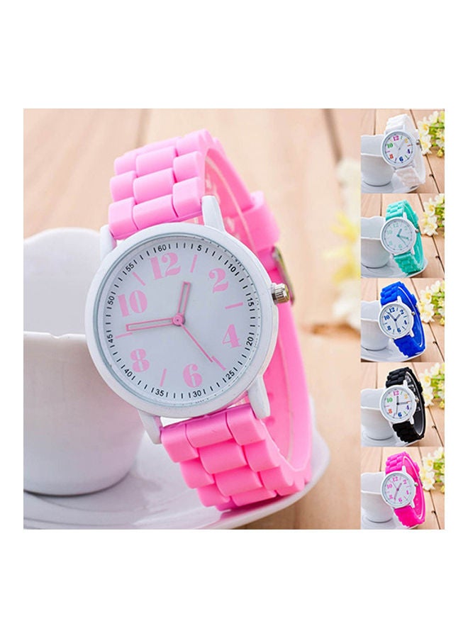 Girls' Silicone Analog Watch DYS647962 - 37 mm - Green - Image 2