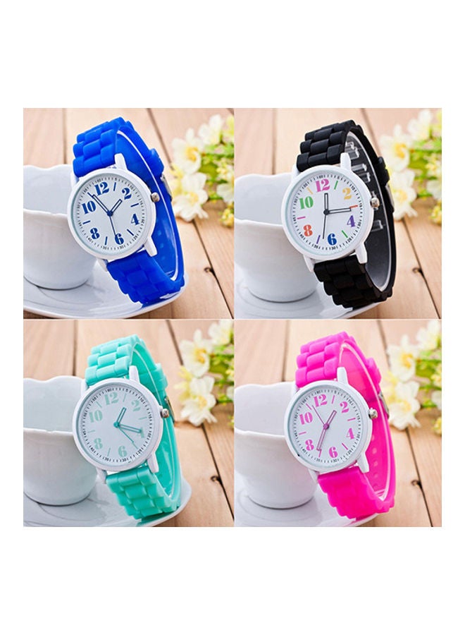 Girls' Silicone Analog Watch DYS647962 - 37 mm - Green - Image 4