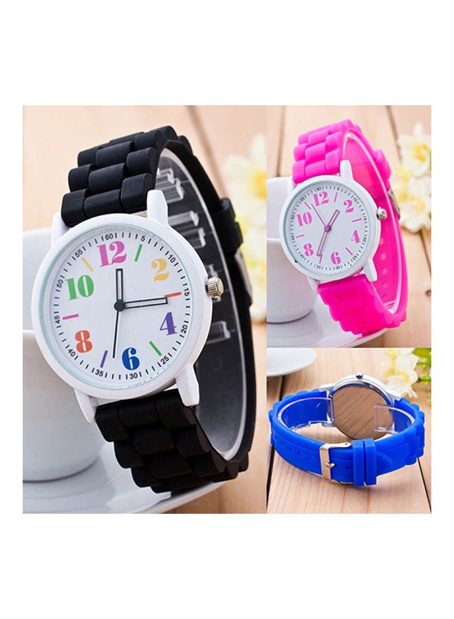 Girls' Silicone Analog Watch DYS647962 - 37 mm - Green - Image 5