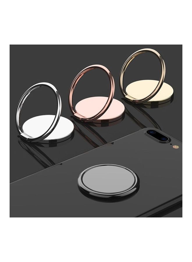 Metal 360 Degree Rotation Adhesive Finger Ring Phone Holder Black  - Image 2