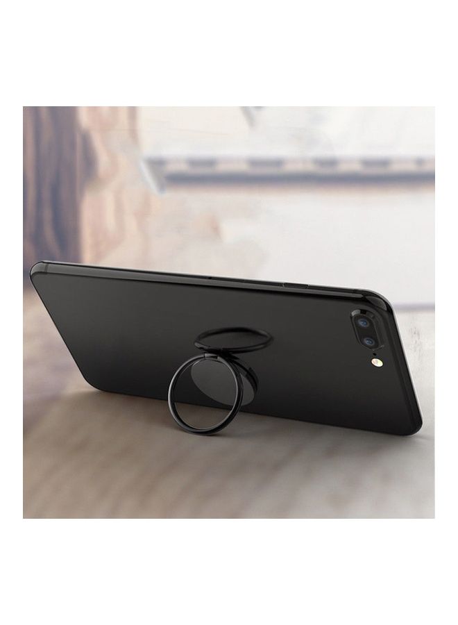 Metal 360 Degree Rotation Adhesive Finger Ring Phone Holder Black  - Image 4