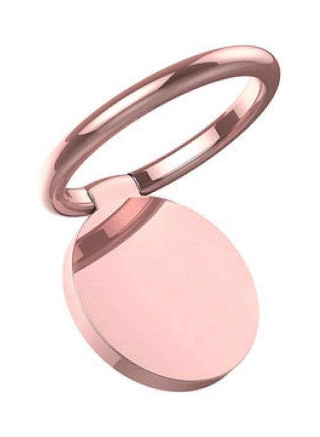 Metal 360 Degree Rotation Adhesive Finger Ring Phone Holder Rose Gold - Image 1