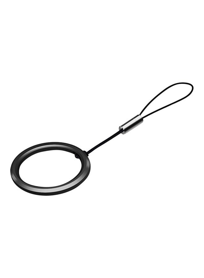 Detachable Mobile Phone Finger Ring Hanging Rope Black - Image 1