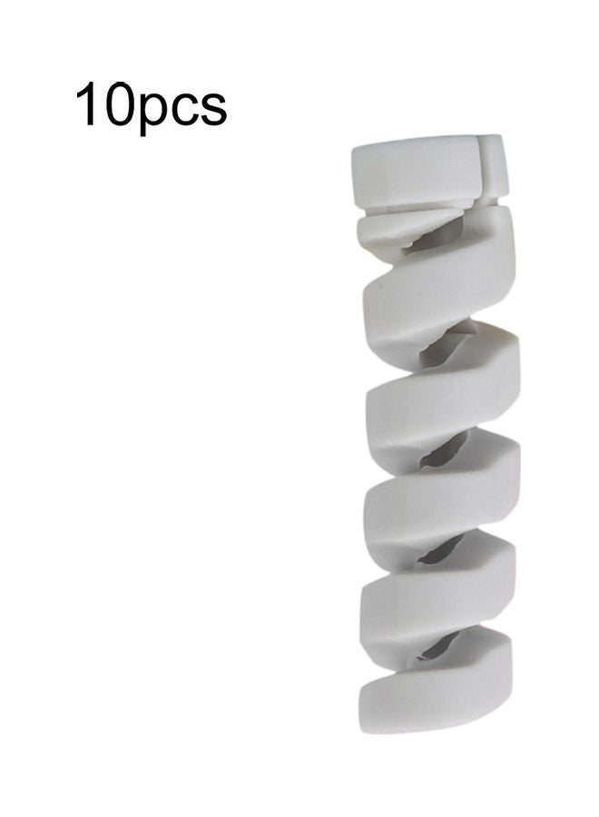 10-Piece Silicone USB Charging Cable Protector Grey - Image 1