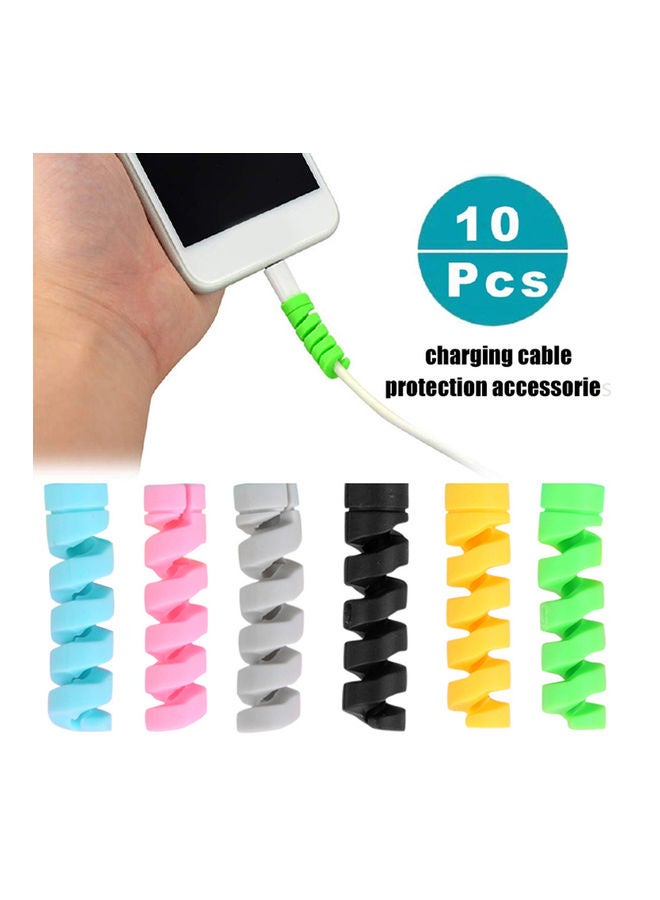 10-Piece Silicone USB Charging Cable Protector Grey - Image 2