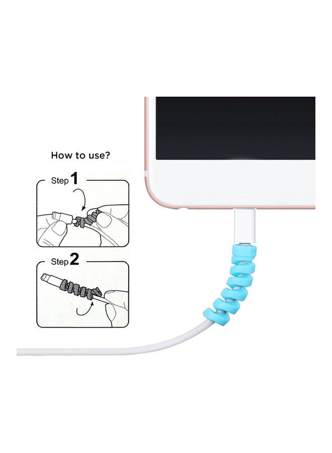 10-Piece Silicone USB Charging Cable Protector Grey - Image 5