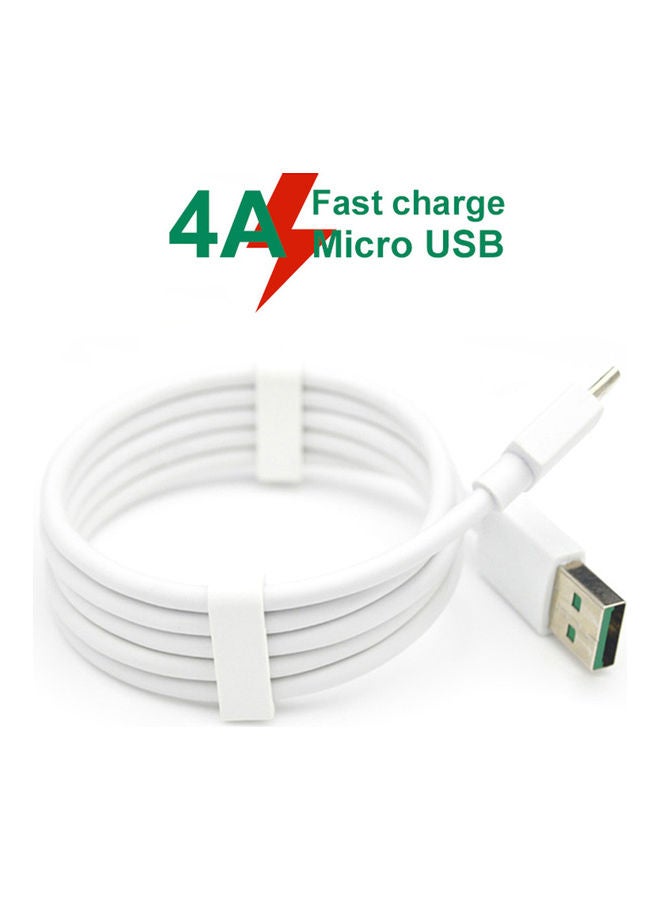Fast Charge Data Sync Micro USB Cable White - Image 1