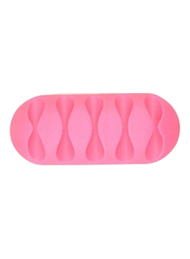 5-Slot Adhesive Earphone Cable Organizer Pink - Image 1