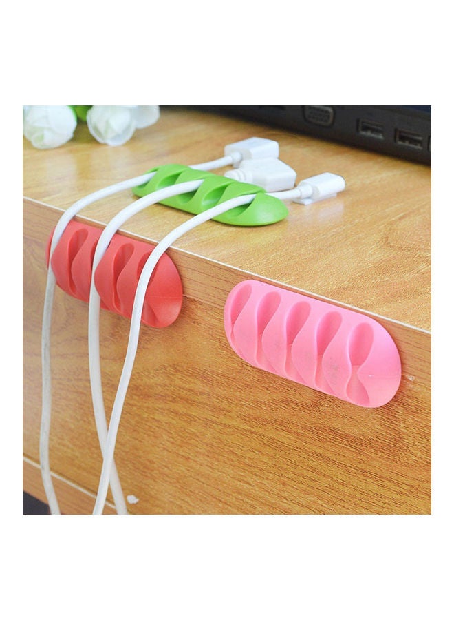 5-Slot Adhesive Earphone Cable Organizer Pink - Image 2