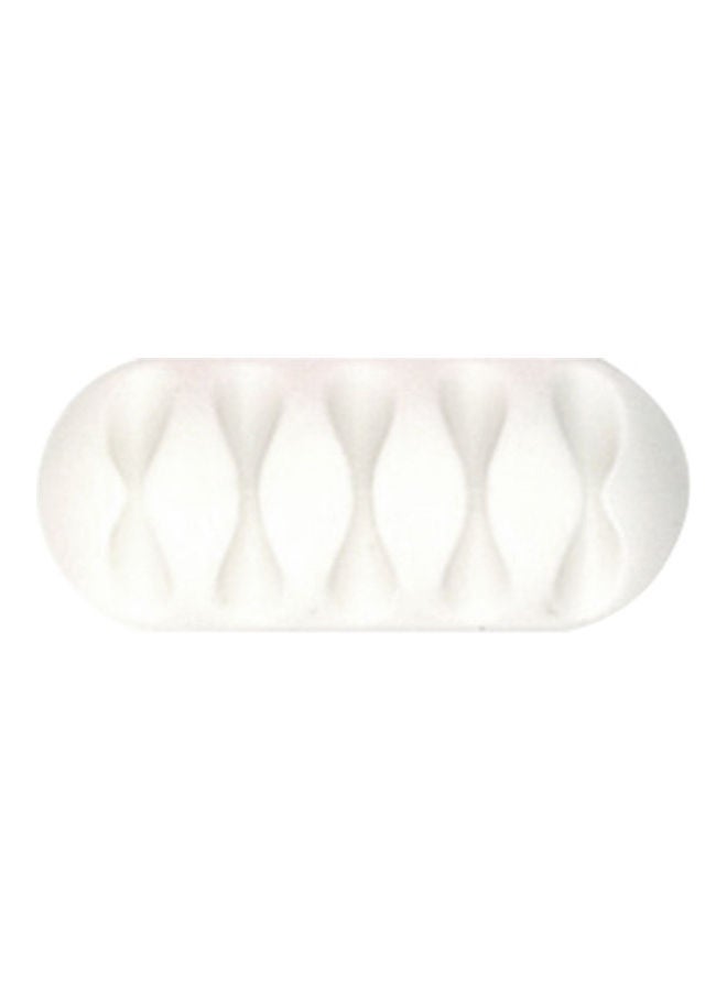 5-Slot Adhesive Earphone Cable Organizer White - Image 1