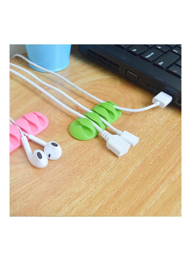5-Slot Adhesive Earphone Cable Organizer Pink - Image 3