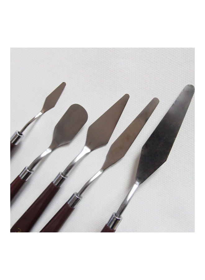 Generic 5-Piece Stainless Steel Oil Painting Palette Knife Silver/Black  - Image 3