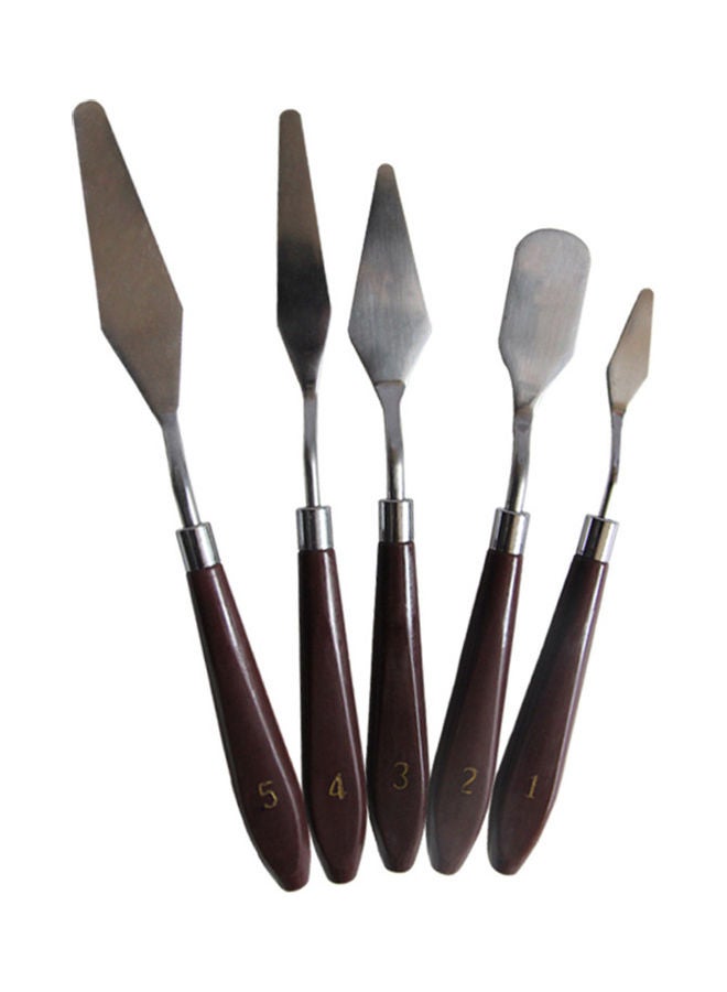 Generic 5-Piece Stainless Steel Oil Painting Palette Knife Silver/Black  - Image 5