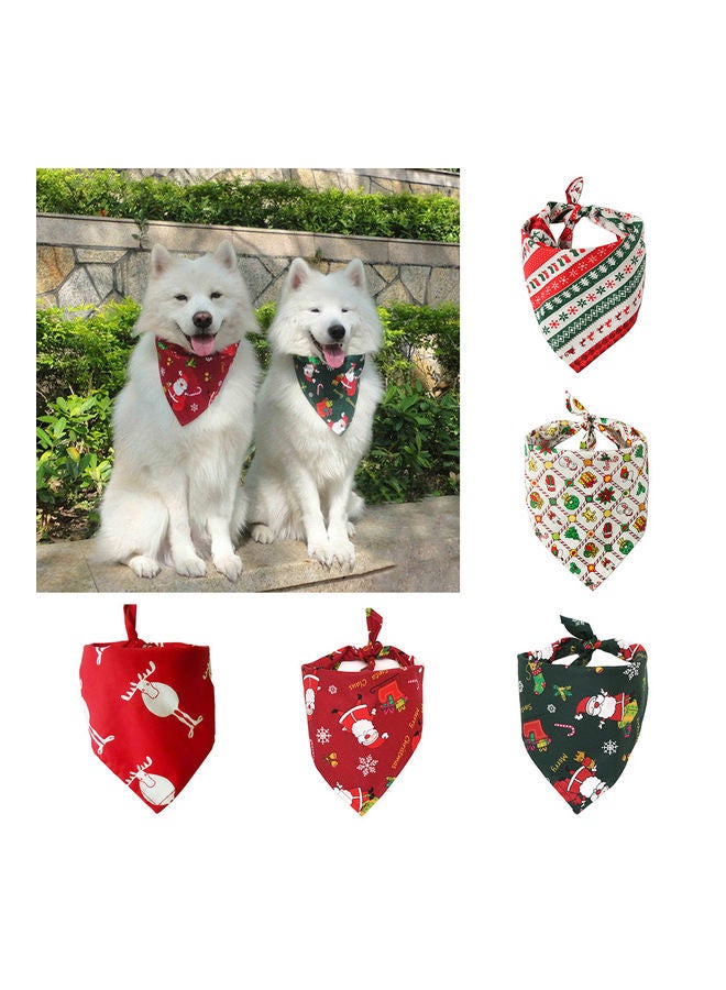 Pet Dog Puppy Santa Elk Snowflake Bandana Multicolour 65x45x45cm - Image 2