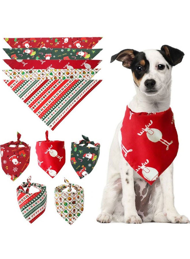 Pet Dog Puppy Santa Elk Snowflake Bandana Multicolour 65x45x45cm - Image 3