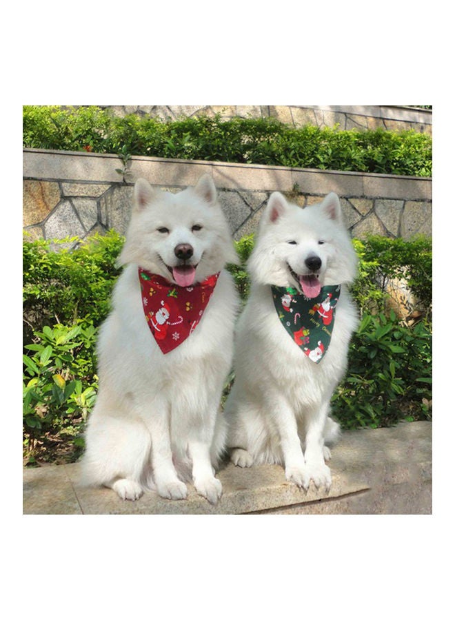 Pet Dog Puppy Santa Elk Snowflake Bandana Multicolour 65x45x45cm - Image 4