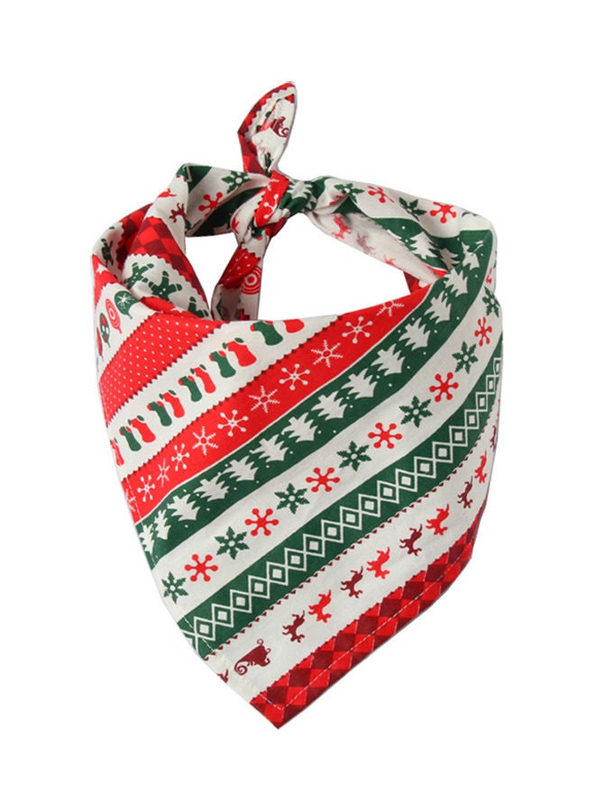 Pet Dog Puppy Santa Elk Snowflake Bandana Multicolour 65x45x45cm - Image 1