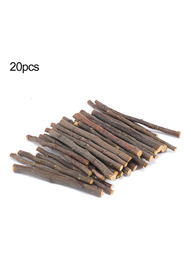 20-Piece Apple Tree Chew Sticks Set Brown 14x0.5cm - Image 1