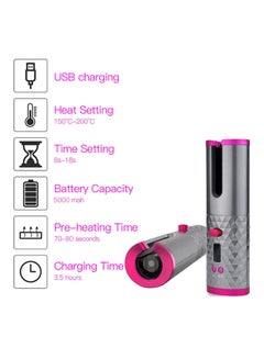 Rechargeable Automatic Hair Curler Grey/Pink - v1604569963/N40774990A_4