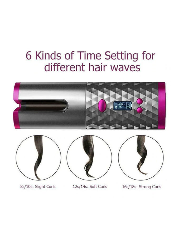 Rechargeable Automatic Hair Curler Grey/Pink - Image 2
