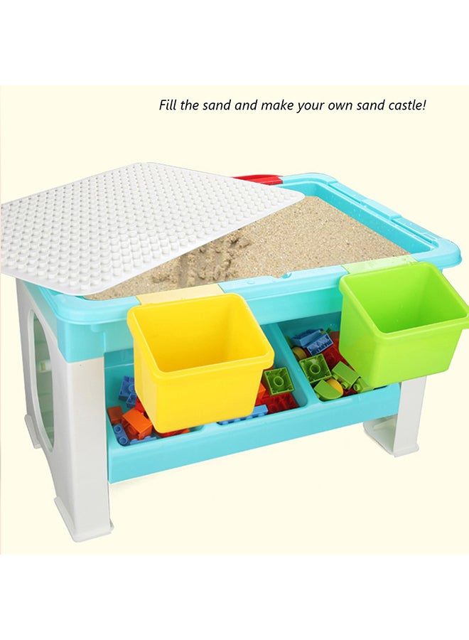 Little Story - 3In1 Activity And Block Table, Toys Table, 69 Blocks Lego Compatible, Study Table, Water Play Table, Sand Table, Multipurpose Table,Boys Girl Kids Furniture, Sensory Play, Homeschooling, 69 Blocks, 3Years 69 - Image 1