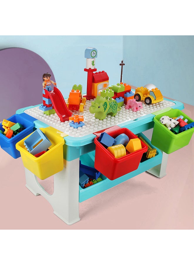 Little Story - 3In1 Activity And Block Table, Toys Table, 69 Blocks Lego Compatible, Study Table, Water Play Table, Sand Table, Multipurpose Table,Boys Girl Kids Furniture, Sensory Play, Homeschooling, 69 Blocks, 3Years 69 - Image 1