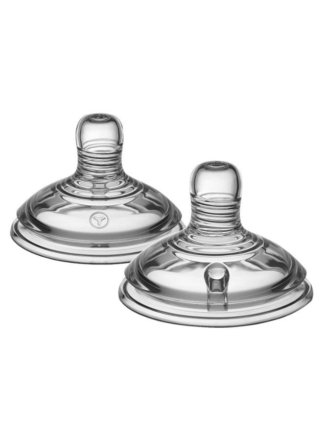 tommee tippee Closer To Nature Bottle Teats, 6+ Months, Pack Of 2 - Clear  - Image 1