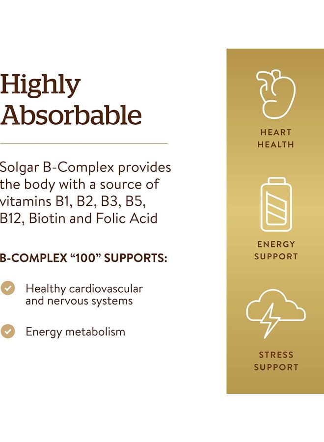 Solgar B-Complex Dietary Supplement - 100 Capsules - Image 5