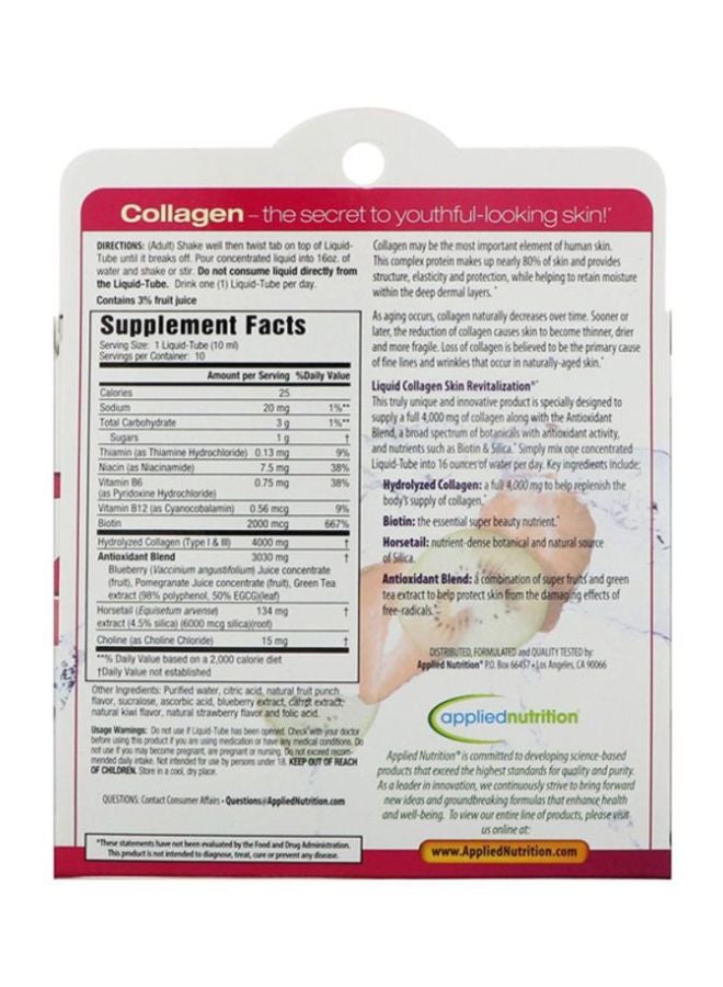 Applied Nutrition - Liquid Collagen Skin Revitalization - 10 Liquid Tube - Image 1