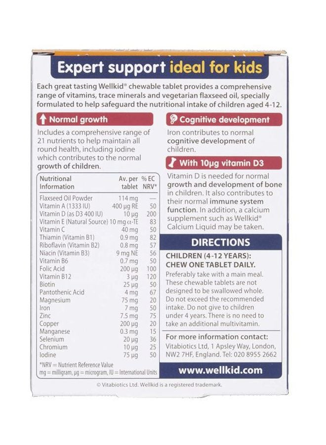 Vitabiotics Wellkid Smart Chewable Multi-Vitamin 30 Tablets - Image 2