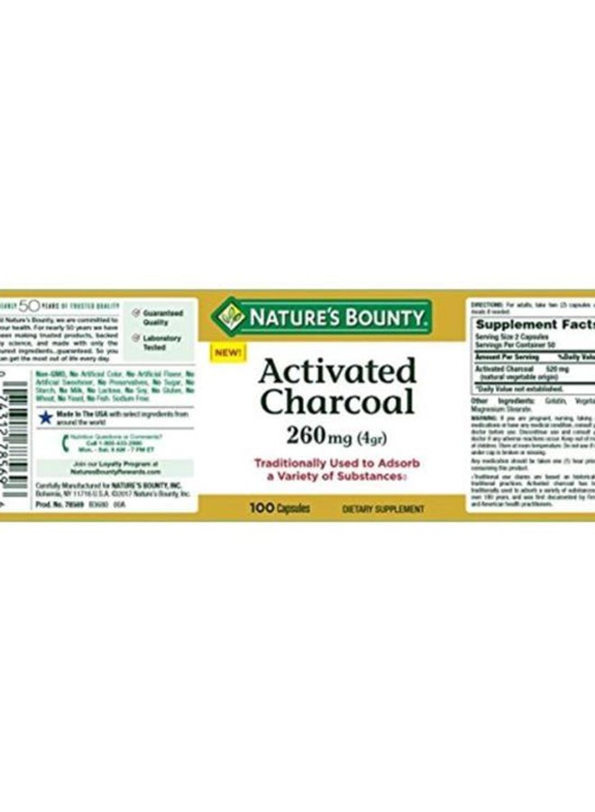 NATURE'S BOUNTY - Activated Charcoal Supplement 260 Mg - 100 Capsules - Image 1