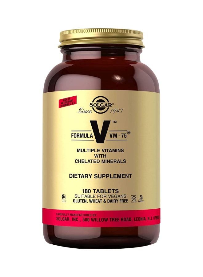 Solgar Formula VM-75 Dietary Supplement - 180 Tablets - Image 1