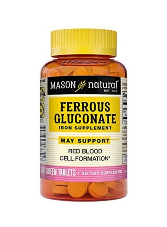 Mason Natural Ferrous Gluconate Iron Ferrous Supplement - 100 Tablets - Image 2