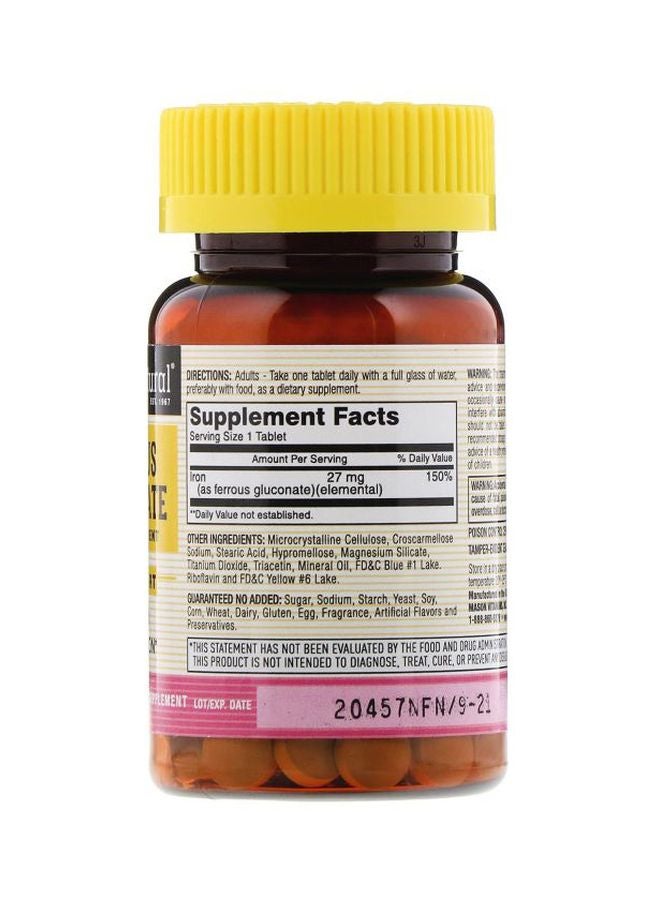Mason Natural Ferrous Gluconate Iron Ferrous Supplement - 100 Tablets - Image 3