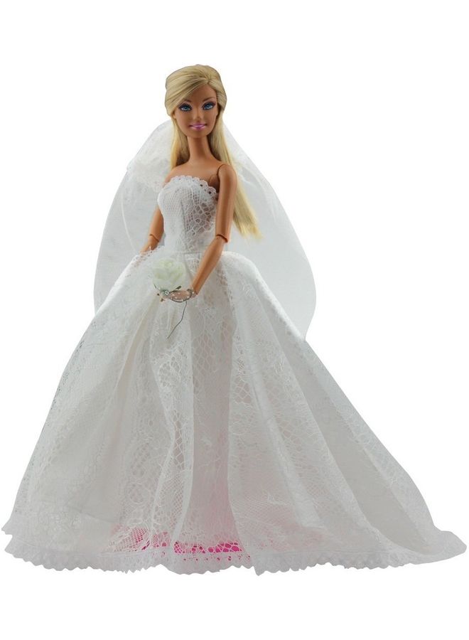 Doll Bridal Wedding Gown 12.6inch - Image 3