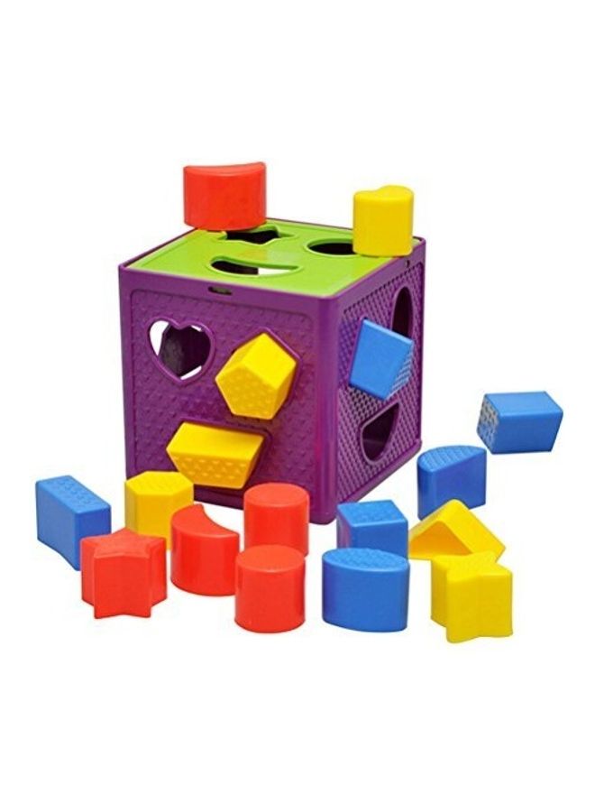 Geometric Square Shape Sorter Cube Early Learning Toy 13.5*13.5*13.5cm  - Image 1