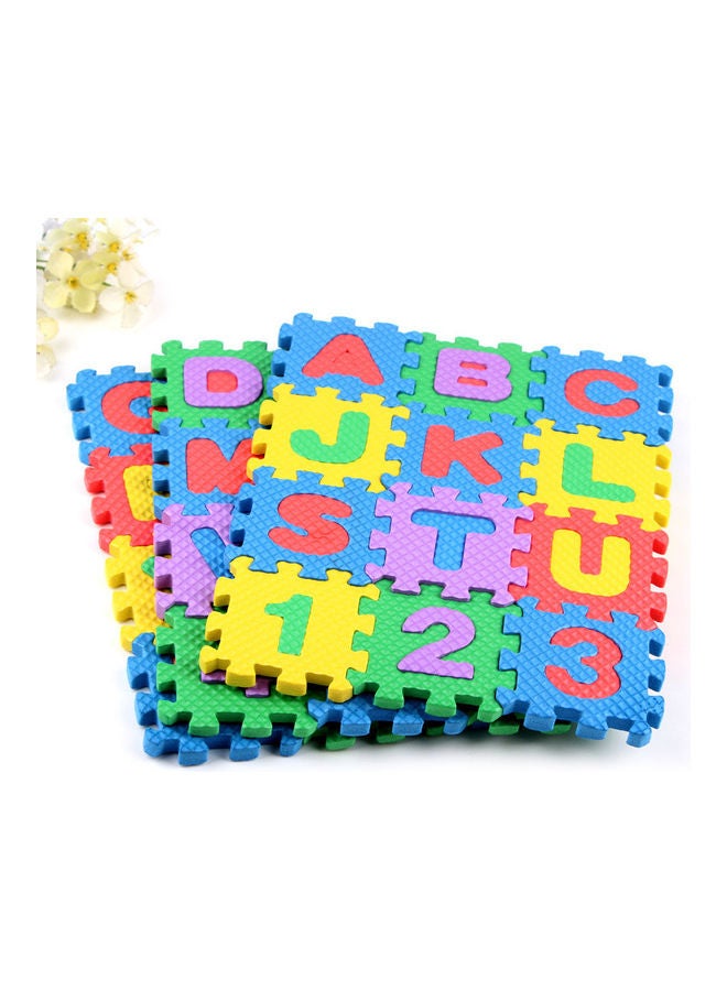 بساط أحجية الأرقام والحروف الأبجدية مصنوعة من مادة إسفنجية مكونة من 36 قطعة 21.5*21.5*21.5سم - Image 1