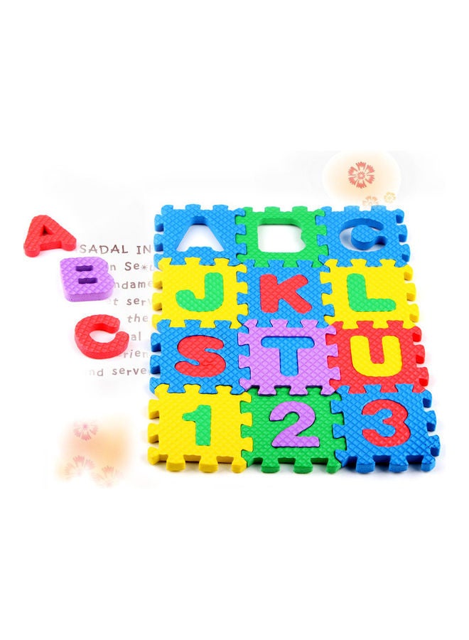 بساط أحجية الأرقام والحروف الأبجدية مصنوعة من مادة إسفنجية مكونة من 36 قطعة 21.5*21.5*21.5سم - Image 3
